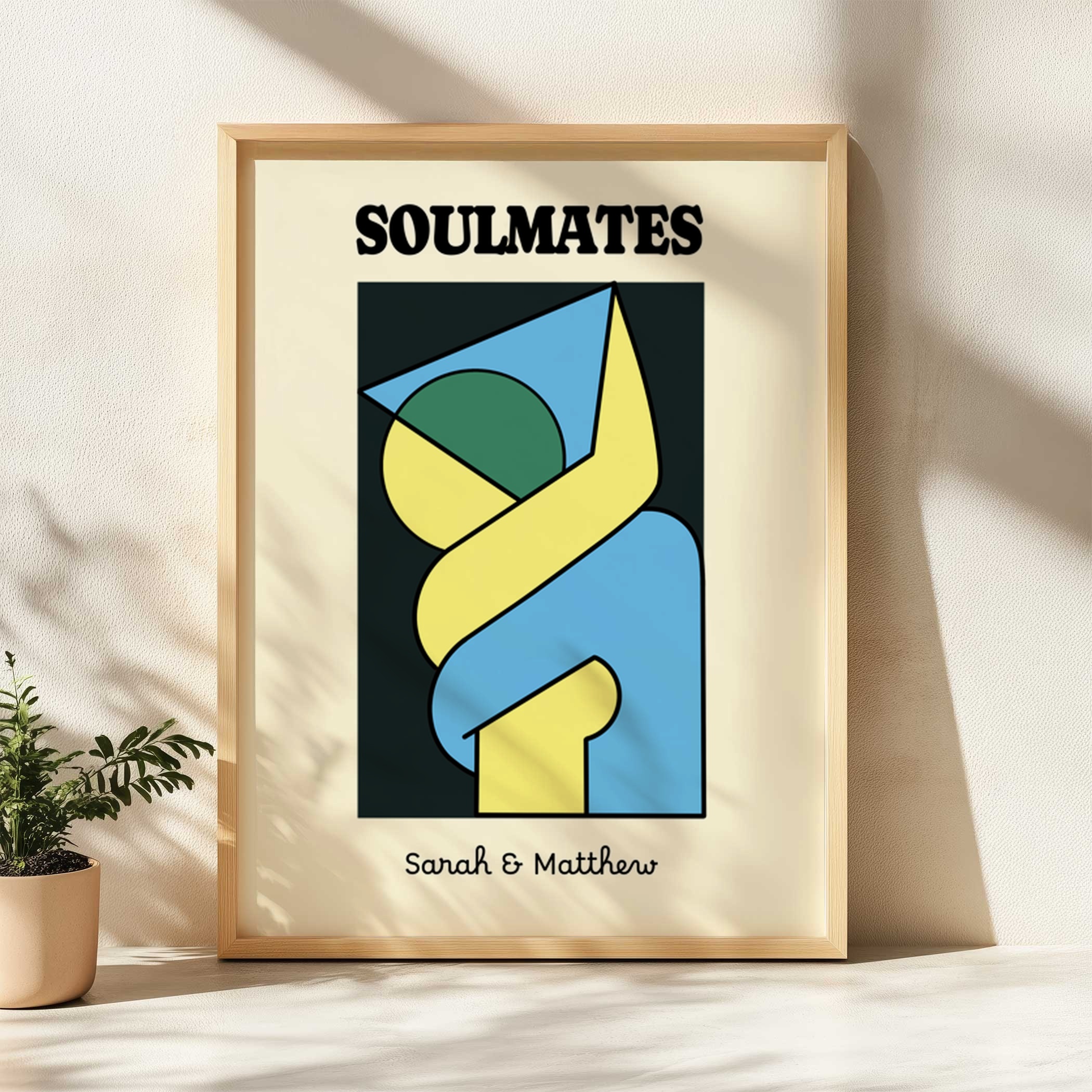 soulmates couples love retro wall decor