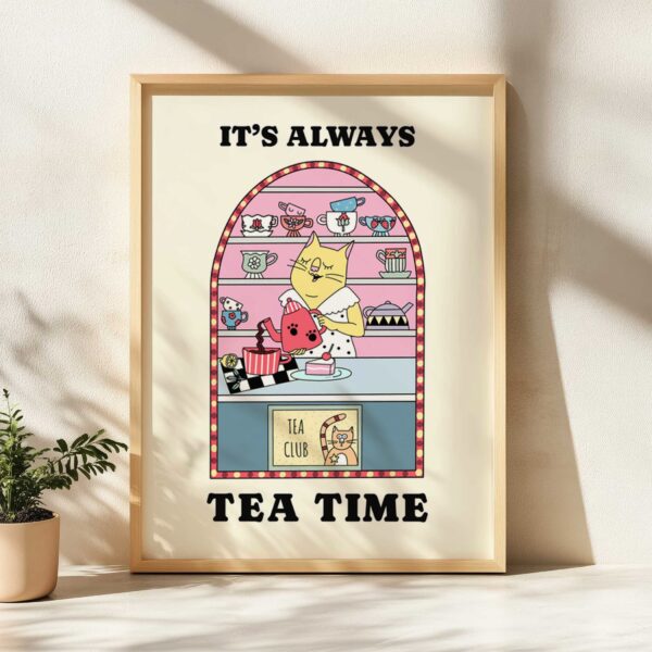It's always tea time retro kitchen print