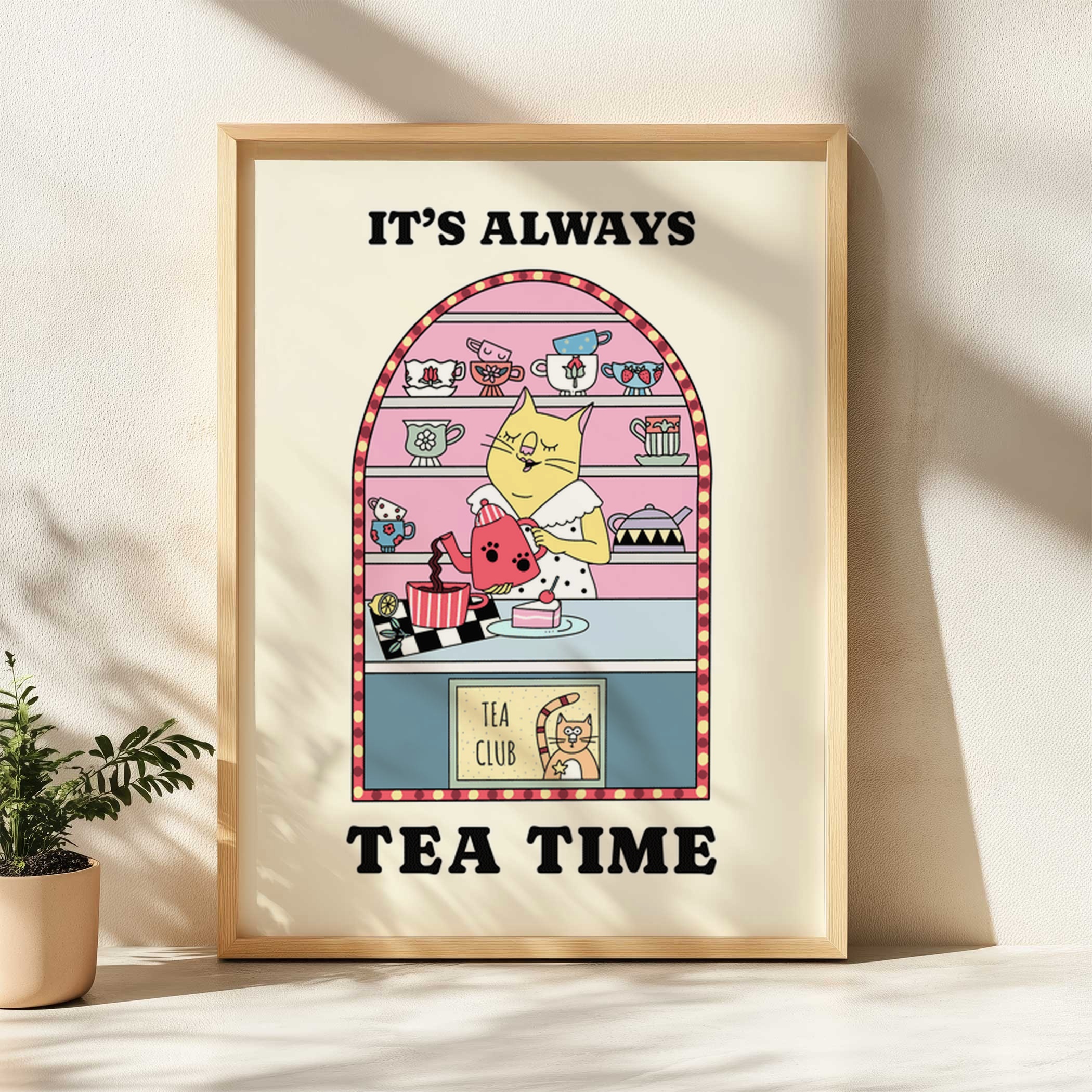It's always tea time retro kitchen print