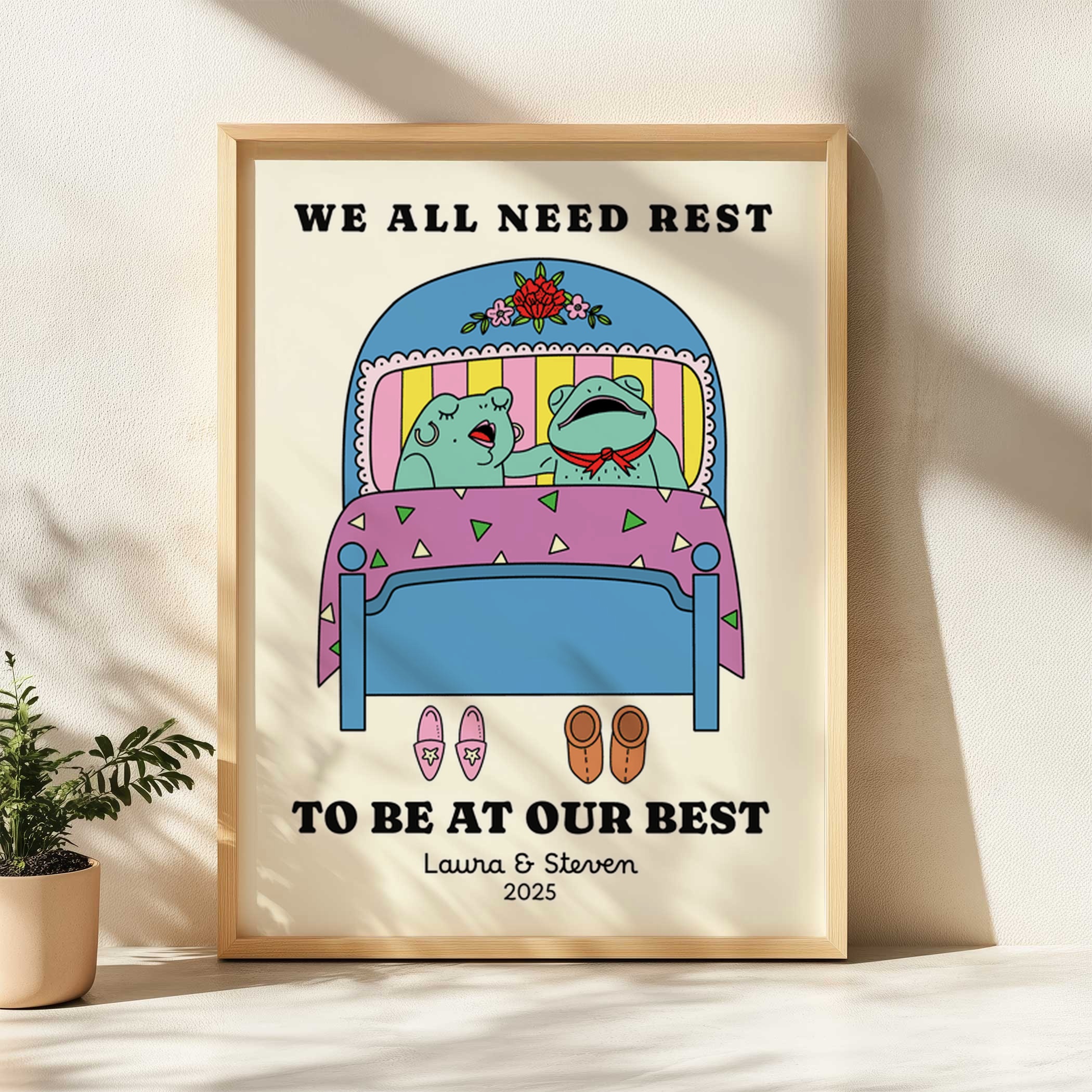 we all need rest to be at our best retro bedroom print wall art