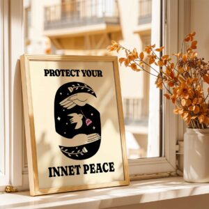 protect your inner peace mindfulness retro minimal print