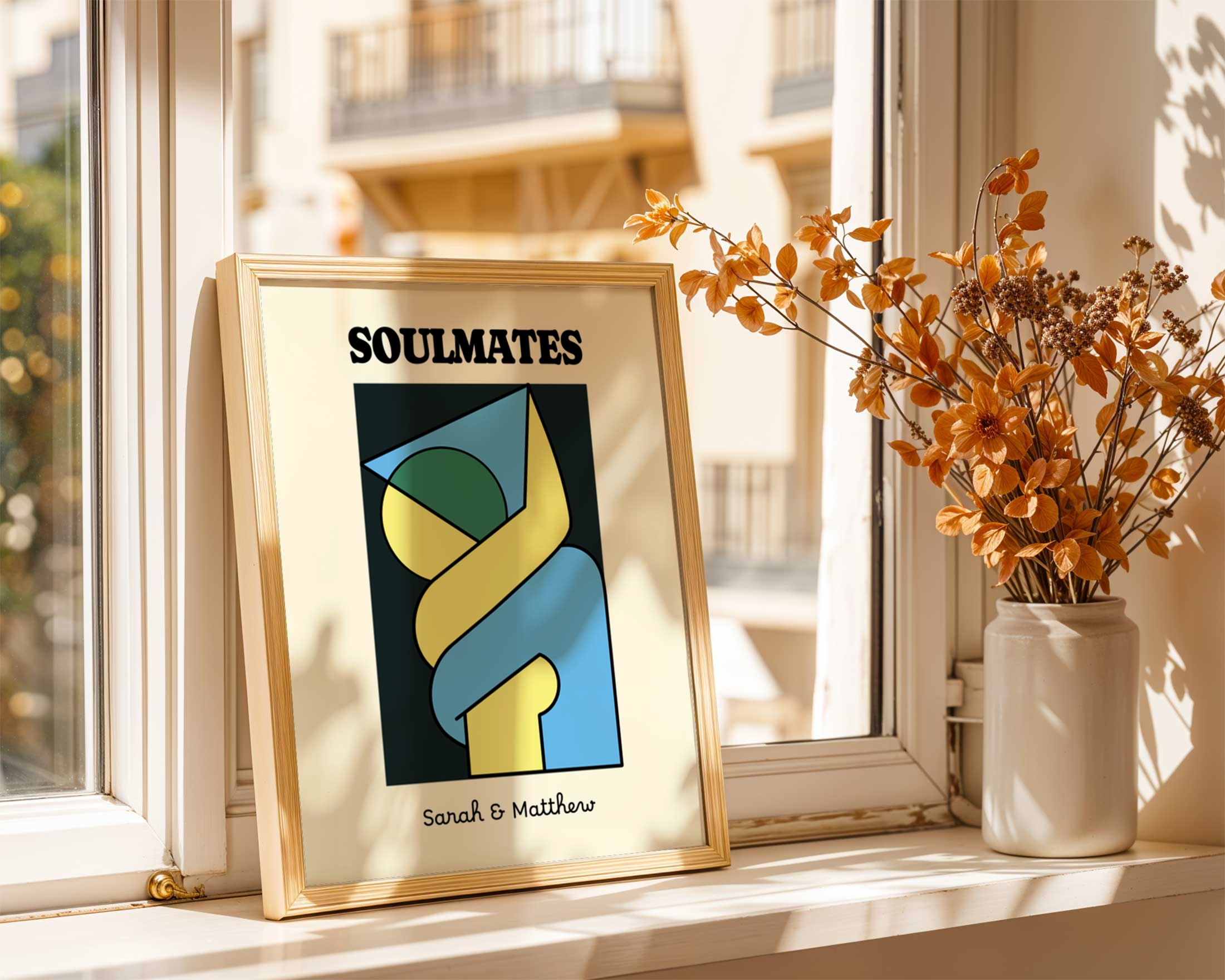 soulmates couples love retro wall decor