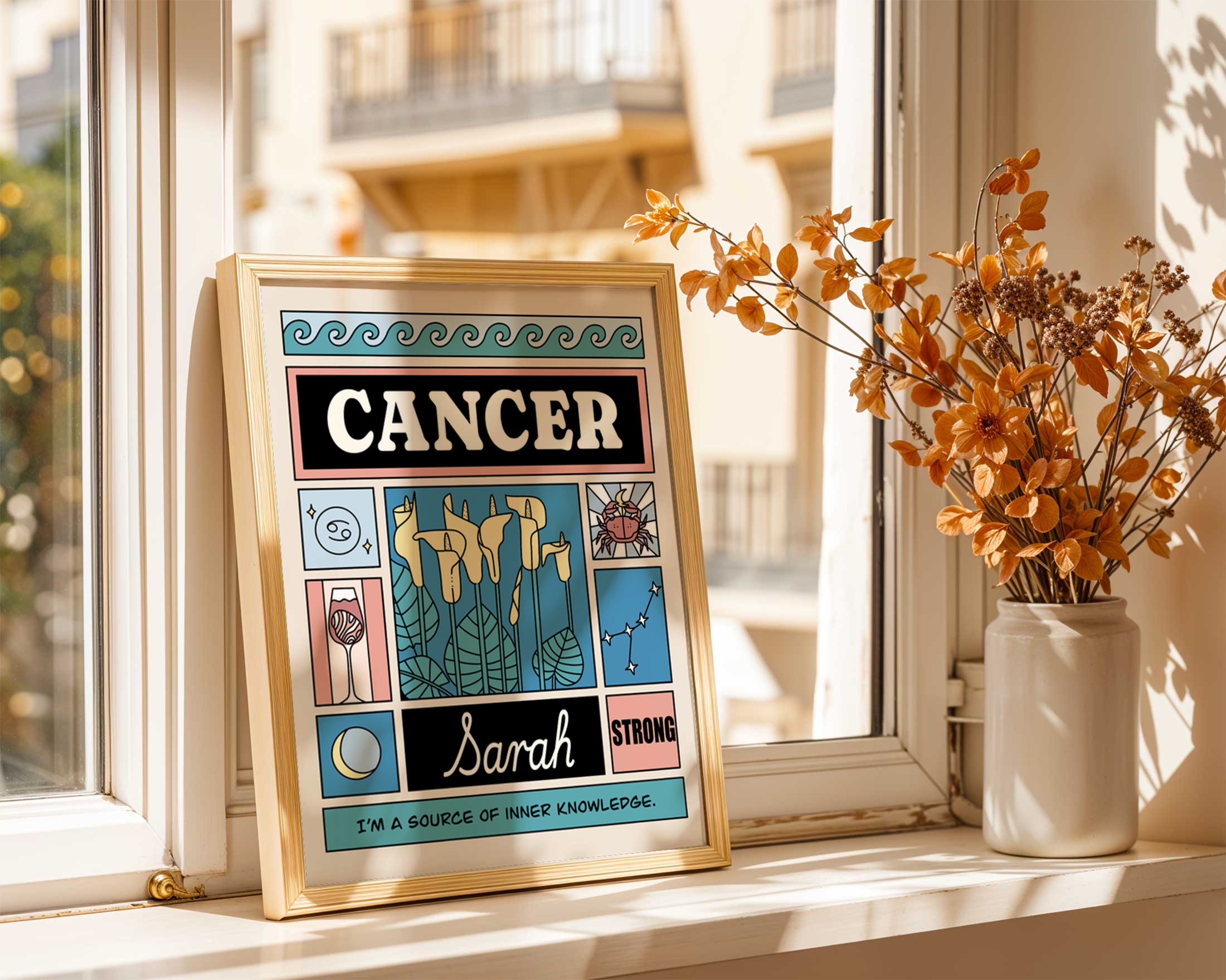Cancer zodiac personalized print wall decor