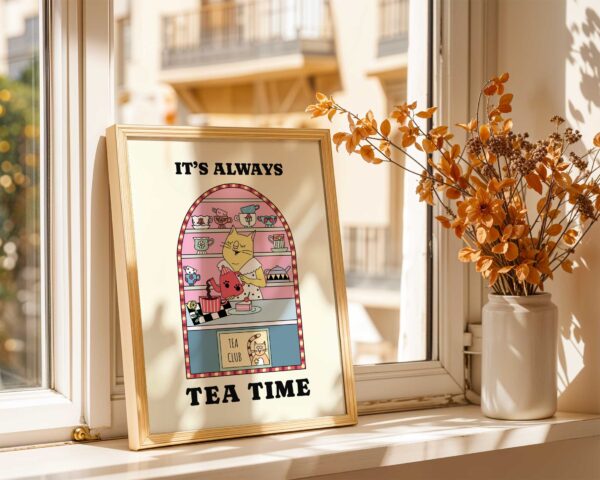 It's always tea time retro kitchen print