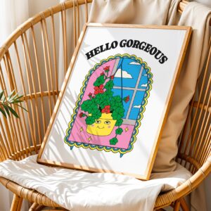 Hello gorgeous retro print wall art