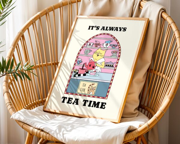 It's always tea time retro kitchen print