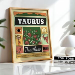 Taurus zodiac personalized print wall decor