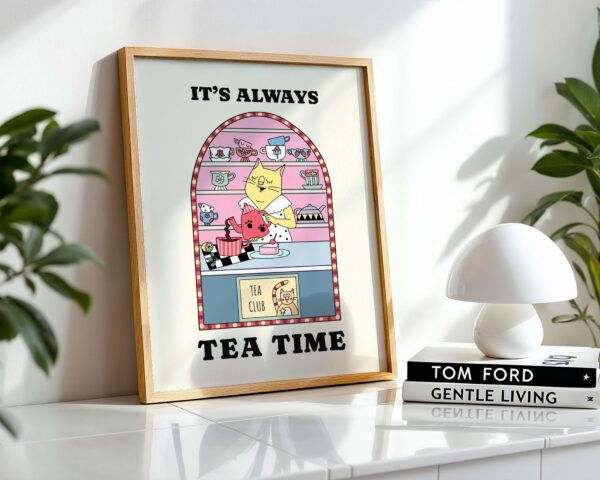 It's always tea time retro kitchen print