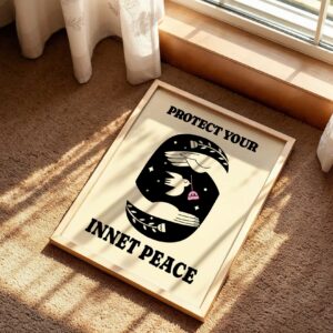 protect your inner peace mindfulness retro minimal print