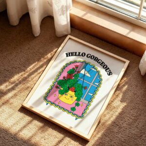 Hello gorgeous retro print wall art