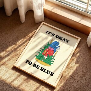 It's okay to be blue retro frog poster