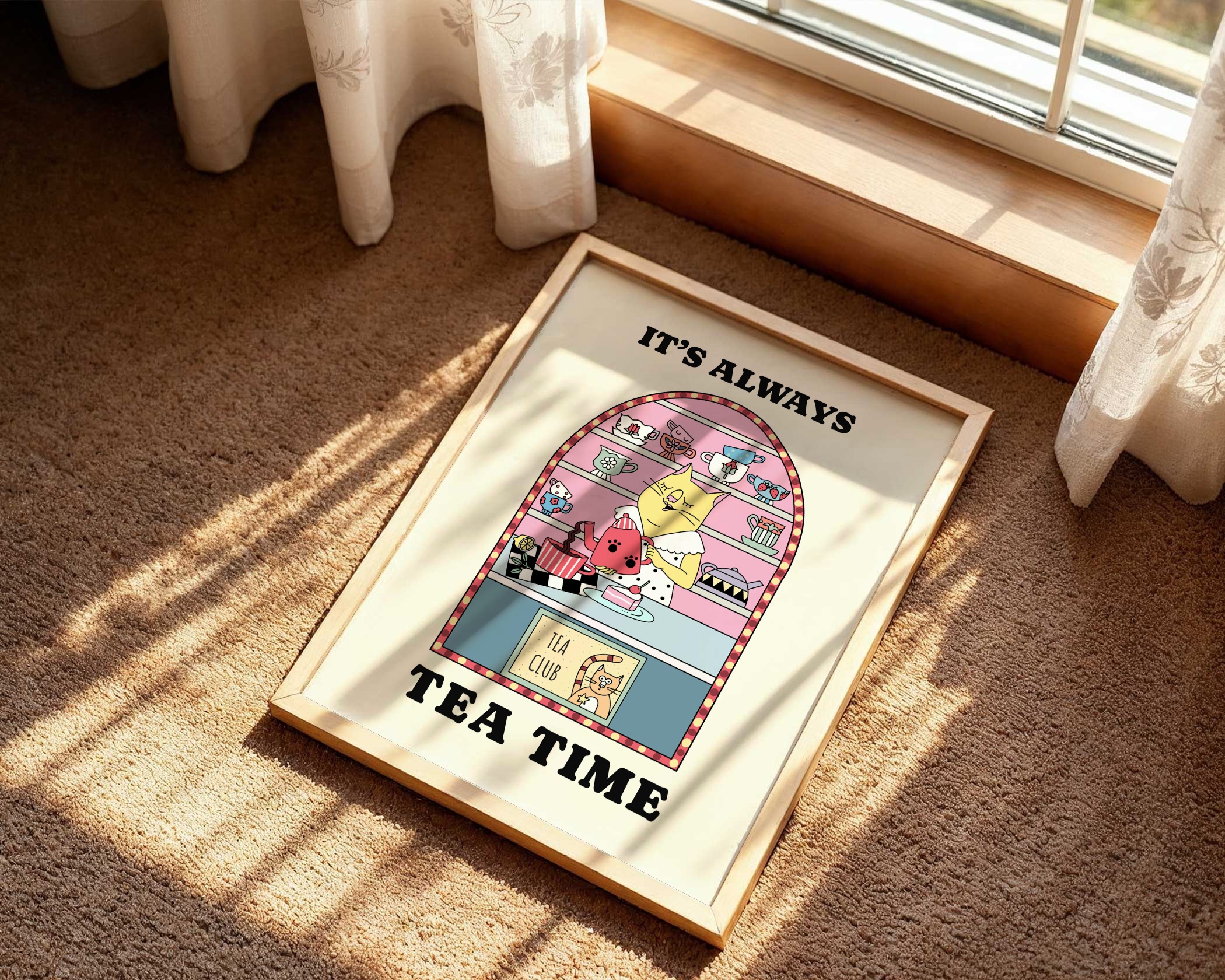 It's always tea time retro kitchen print