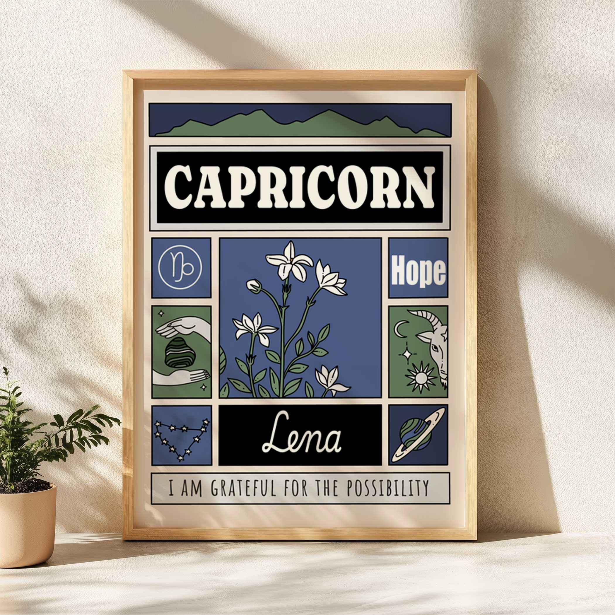 Personalized Zodiac Capricorn Print