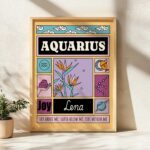 Personalized Zodiac Aquarius Print, pickledcactusclub.com