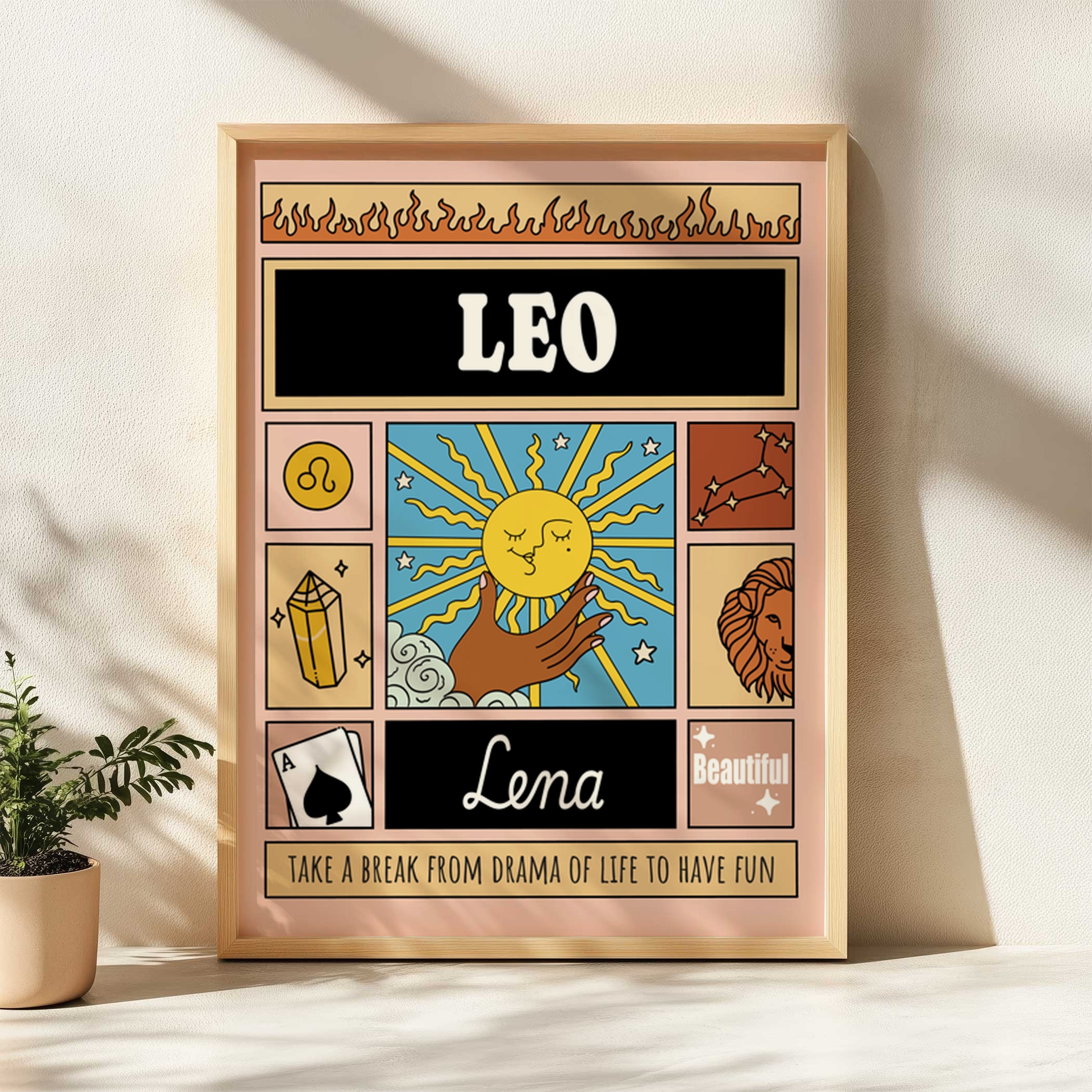 Personalized Zodiac Leo Print