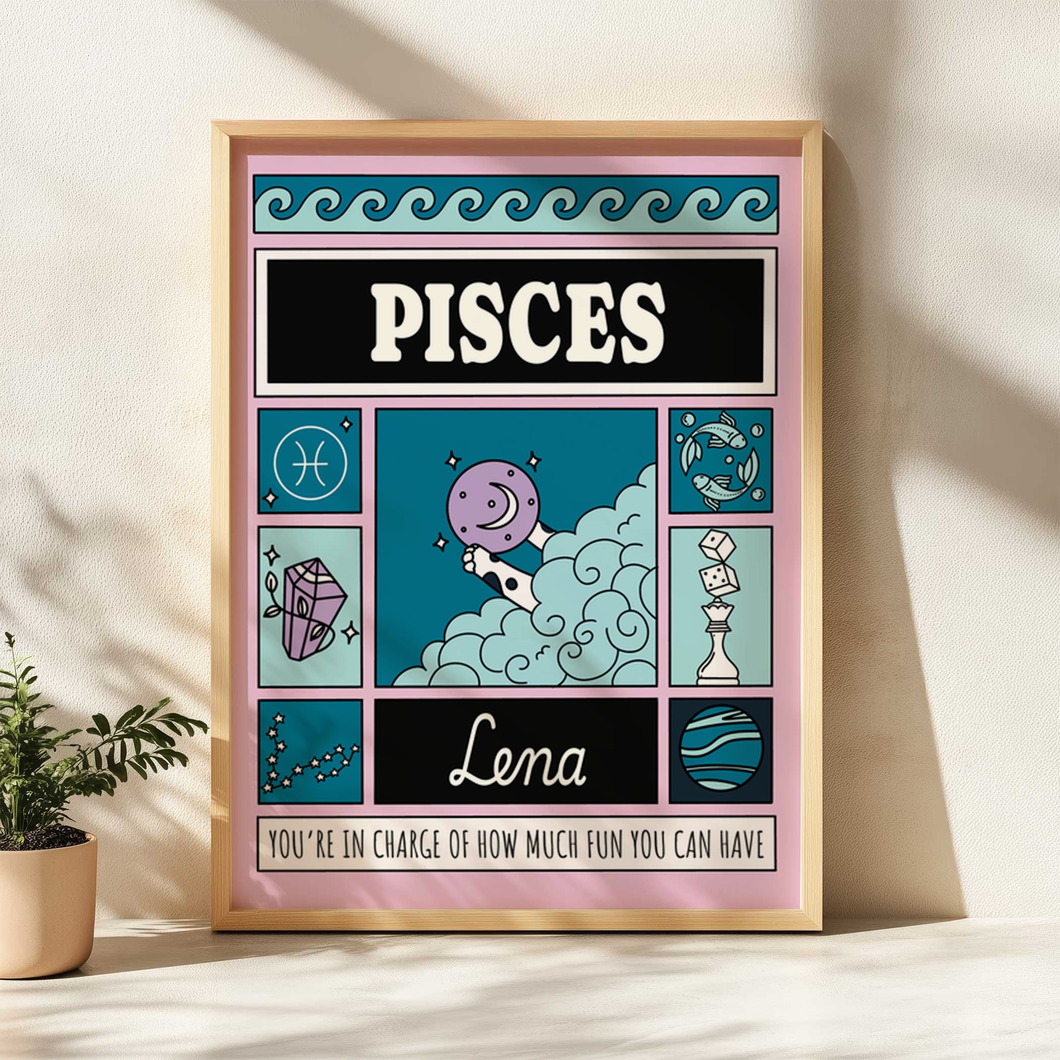 Personalized Zodiac Pisces Print