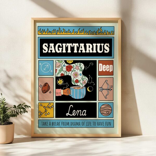 Personalized Zodiac Sagittarius Print