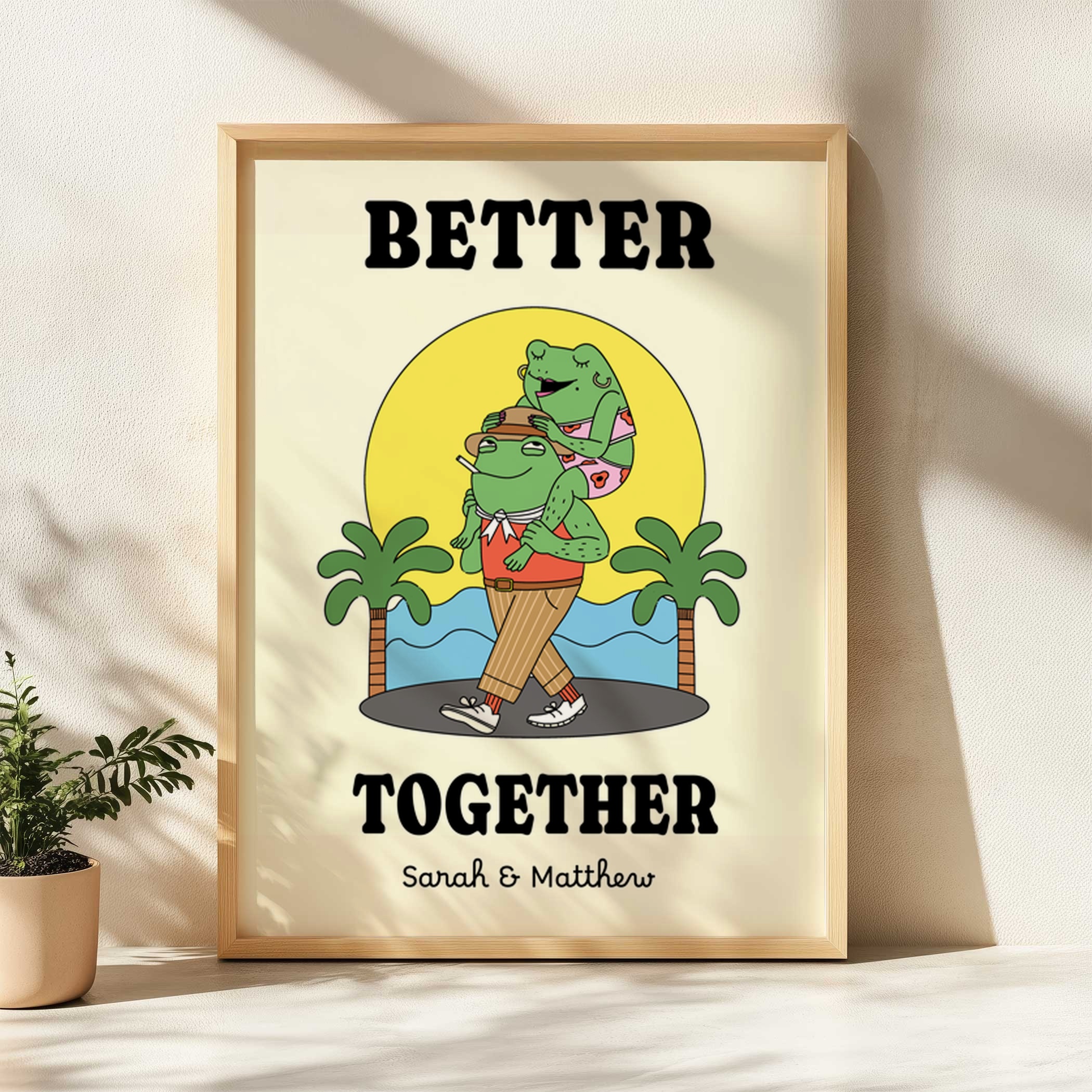 "Better Together" retro quote wall art print
