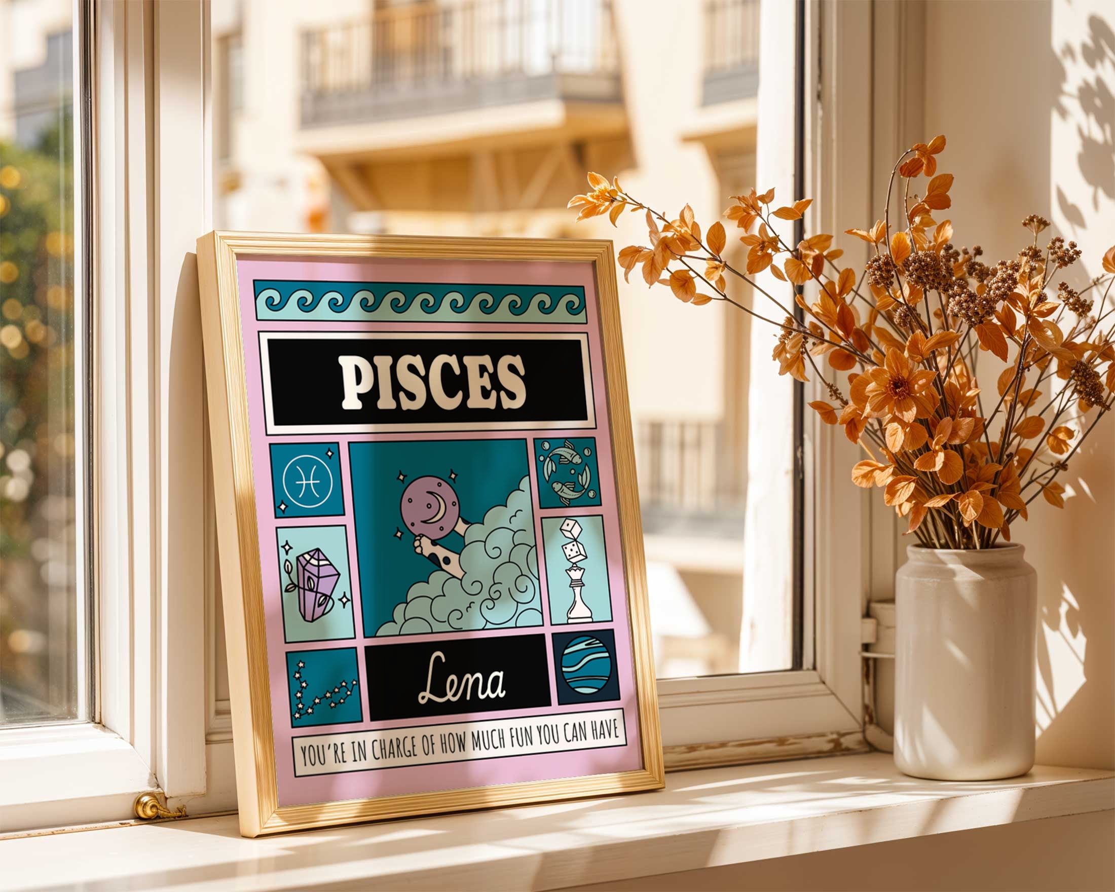 Personalized Zodiac Pisces Print