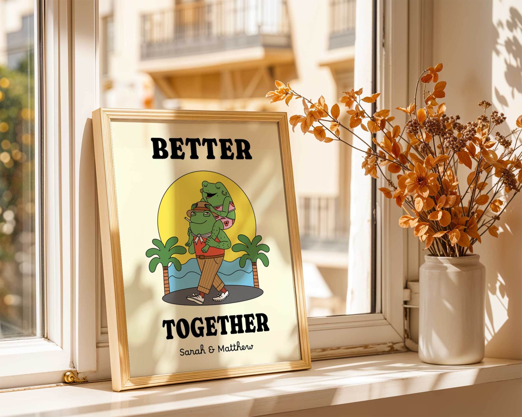 "Better Together" retro quote wall art print