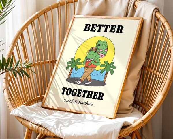 "Better Together" retro quote wall art print