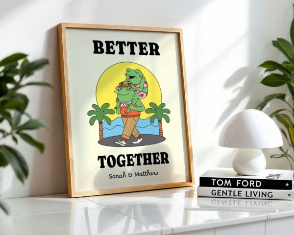 "Better Together" retro quote wall art print