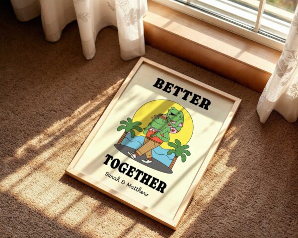 "Better Together" retro quote wall art print